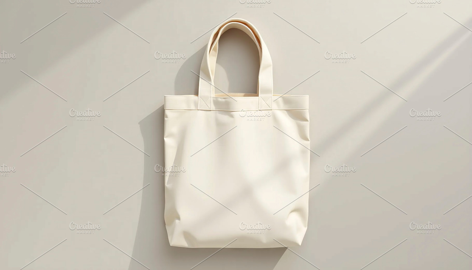 mockup of a tote bag with two handle, a Photo by LOGOCREATIVE