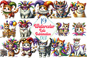Mardi Gras Cute Cats Sublimation, an Illustration by DreamCafeArt (Thumbnail 1 of 3)