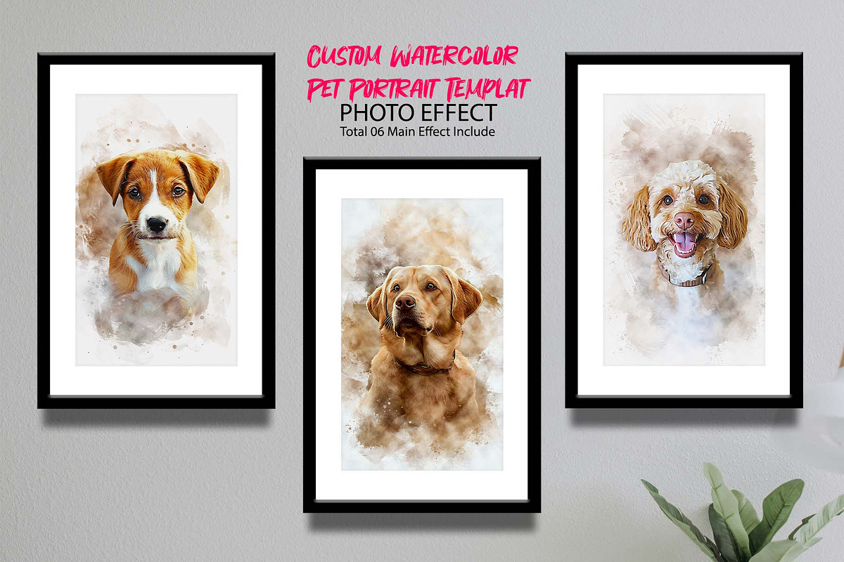 Custom Watercolor Pet Template, an Action Add-On by MRI STUDIO (Photo 1 of 23)