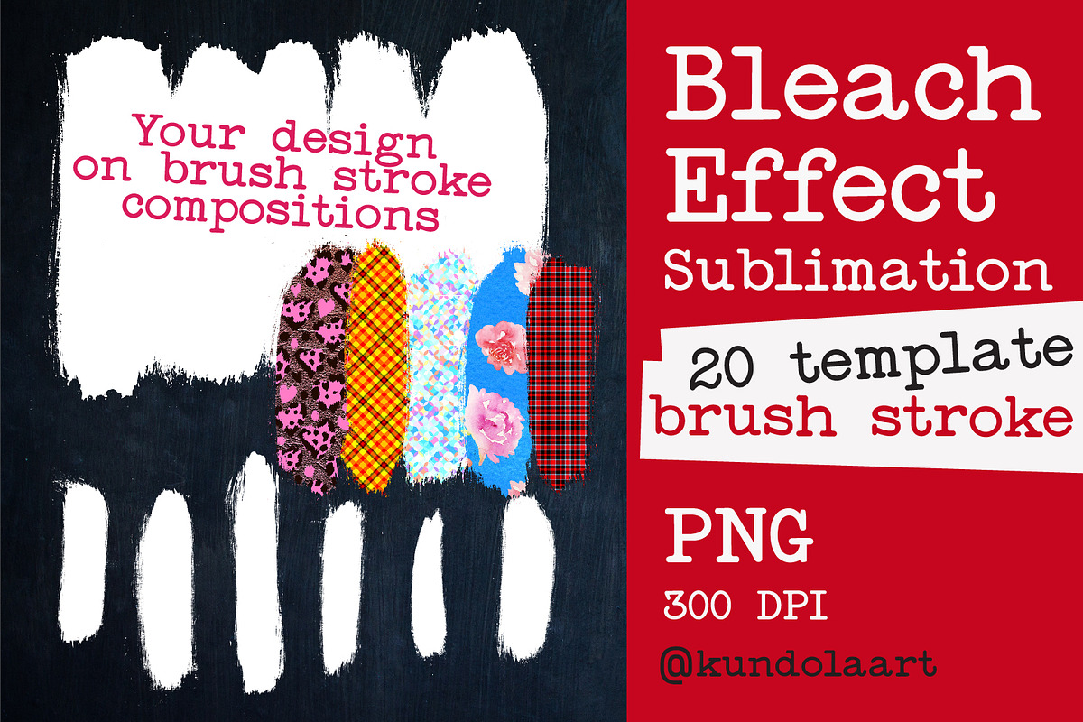 Brush Strokes Bleach Effect Bundle, a Shape Add-On by KundolaArt (Photo 1 of 5)