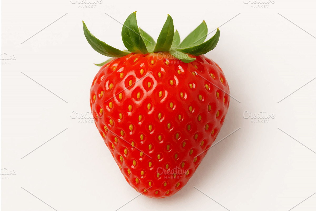 Strawberry isolated on white, a Food Illustration by AlexArt