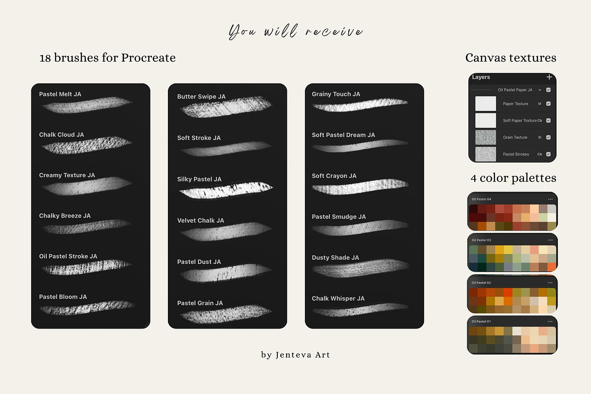 Procreate Oil Pastel Brushes, a Brush Add-On by Jenteva Art (Photo 15 of 16)