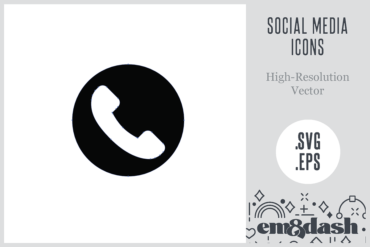 11 Customizable Social Media Icons, an Icon by Em & Dash (Photo 3 of 3)