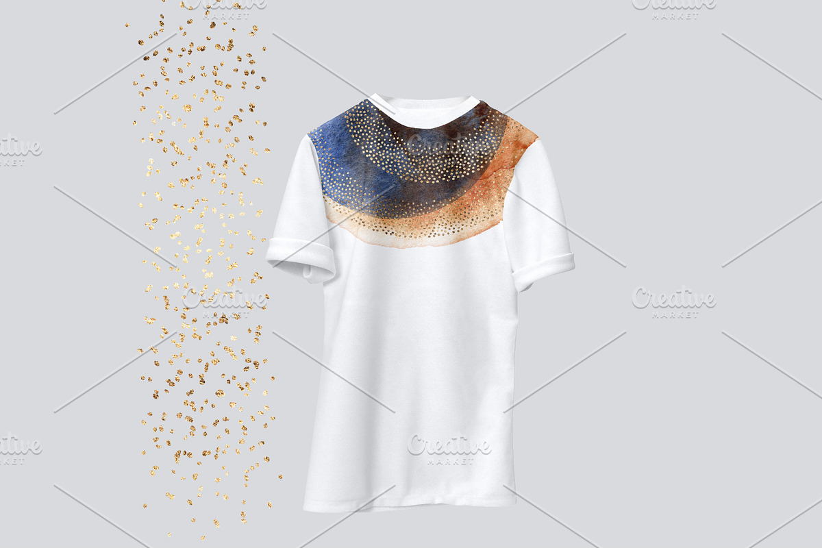 Watercolor & Gold, abstract shapes, a Texture Graphic by ollalya (Photo 8 of 13)