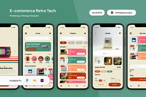 Oldies Retro Tech E-commerce UI Kit, an App Template by trabaskriya