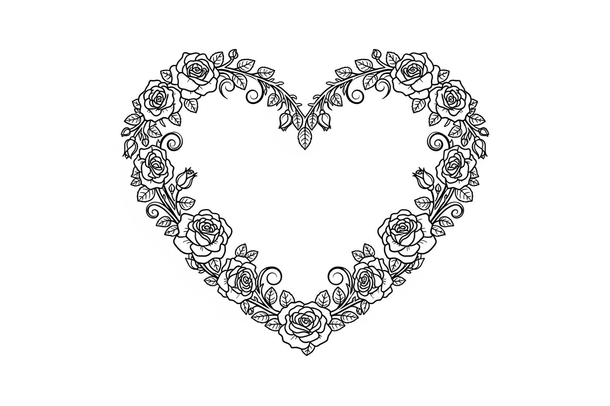 Floral Heart Frame SVG Bundle, an Illustration by Designs_River (Photo 14 of 31)