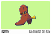 Cowboy Shoe Cartoon Vector Icons, an Object Illustration by Artstorystudio (Thumbnail 1 of 3)