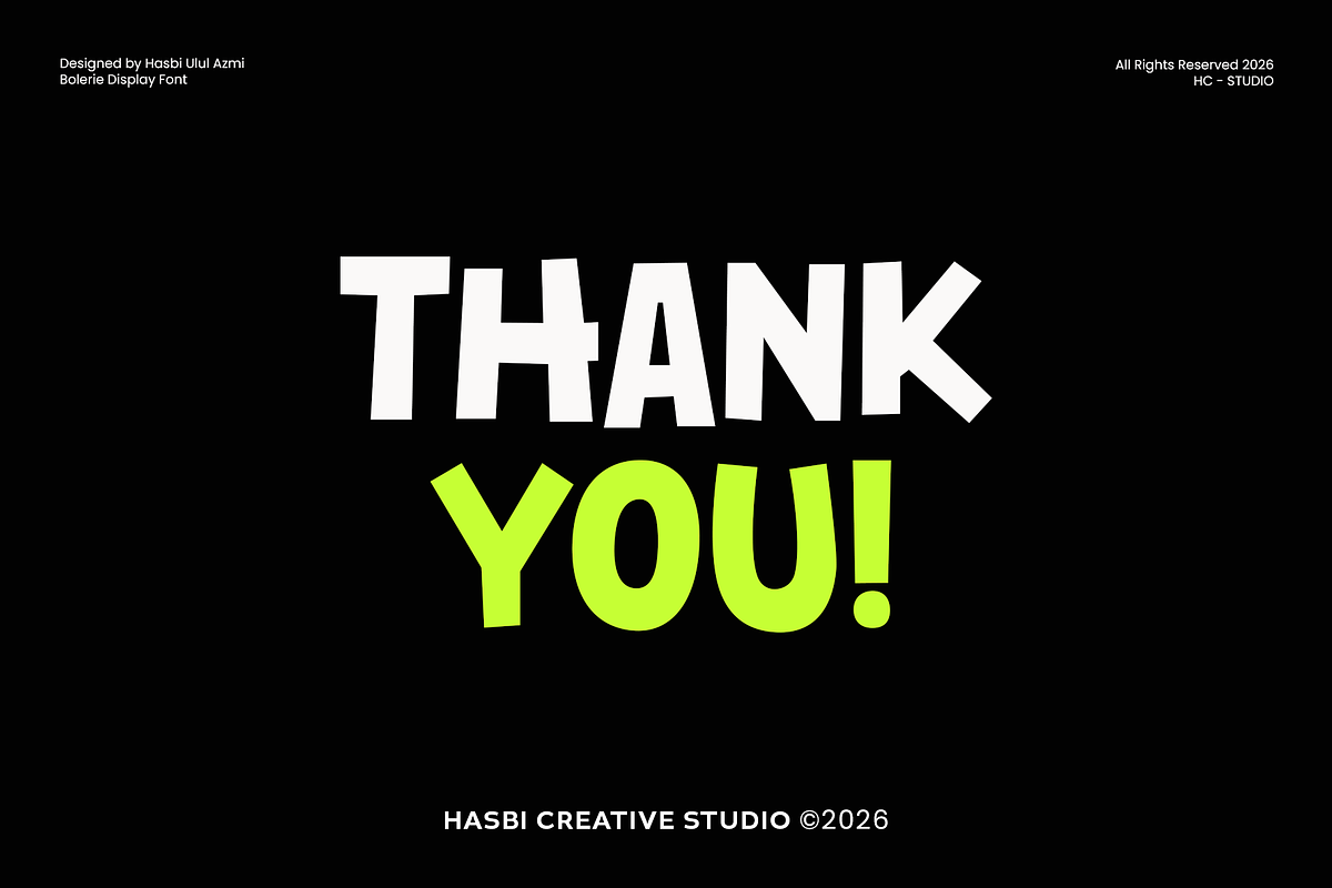 BOLERIE – Bold Handmade Display Font, a Handwritten Font by Hasbi Creative (Photo 9 of 9)