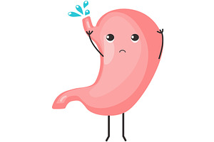 Stomach vomit nausea vector cute, a Healthcare Illustration by SiberianArt