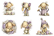 Baby Bunny Easter Clipart, an Illustration by CreationArt (Thumbnail 4 of 6)