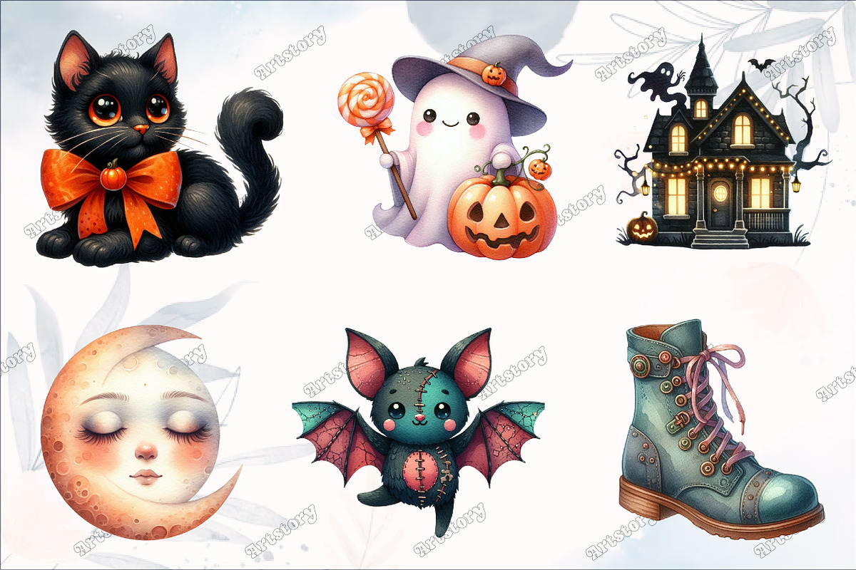 Watercolour Halloween Bundle Clipart, a Graphic by designcity5 (Photo 2 of 5)