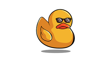 Cool Duck Logo Abstract Vector