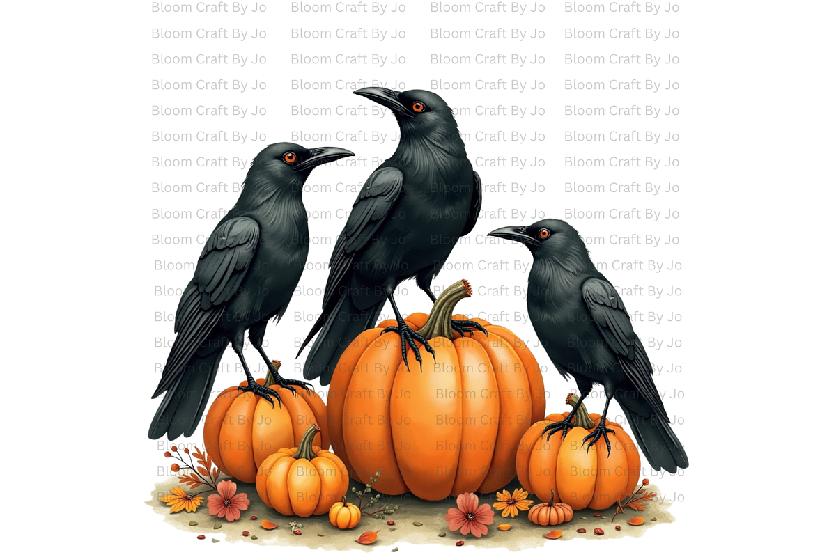 Crow and Pumpkin Scenes, an Animal Illustration by Bloom Craft Creations (Photo 9 of 12)