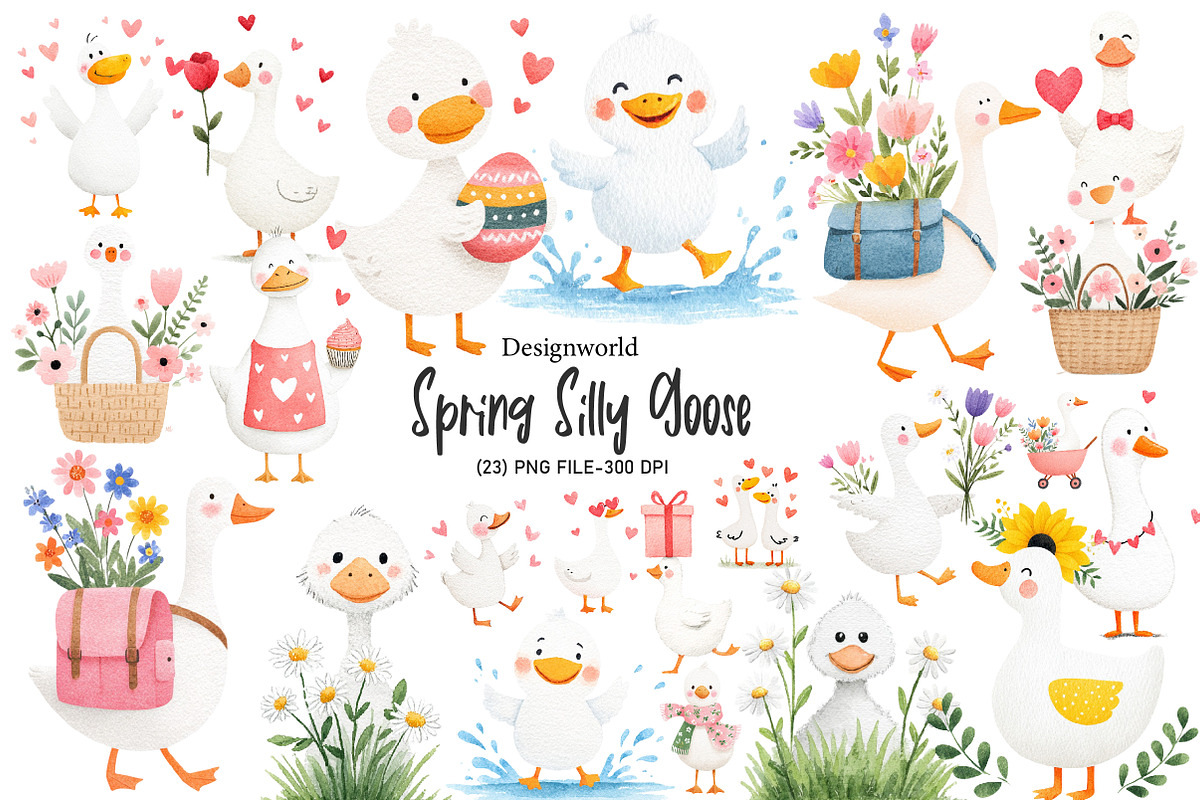 Spring Silly Goose Clipart, an Illustration by Designworld (Photo 1 of 10)