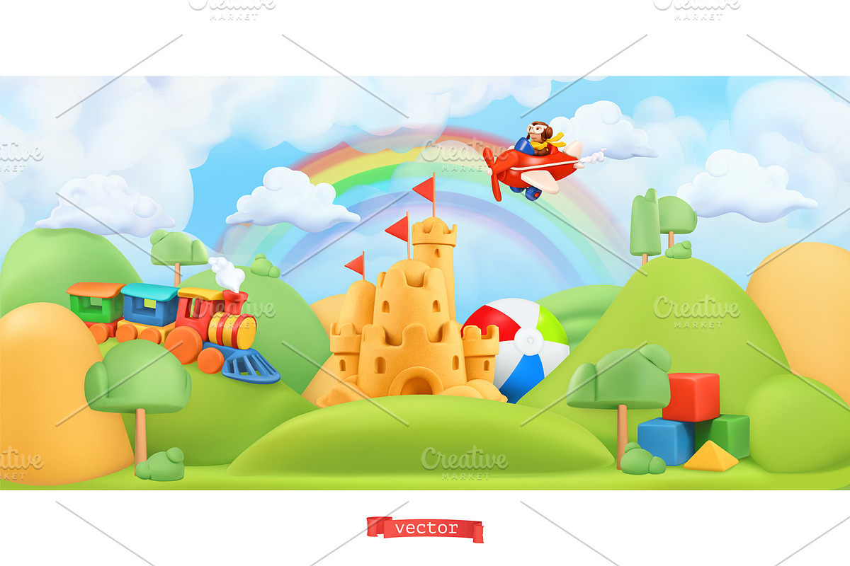 Baby toys, funny animals, vector set, an Animal Illustration by Allevinatis Studio (Photo 5 of 6)