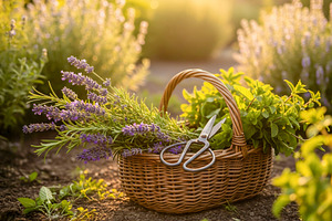 Freshly Harvested Herbs, a Photo by rarrarorro