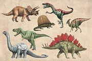 Dinosaurs Watercolour Pack Clipart, an Illustration by Doggy Days (Thumbnail 1 of 6)