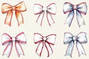 Baseball Coquette Bow Clipart, an Illustration by OK Design (Thumbnail 5 of 5)