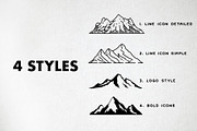 45 Mountain Icons - Logo Icons, an Icon by Hatch Design Workshop (Thumbnail 4 of 12)