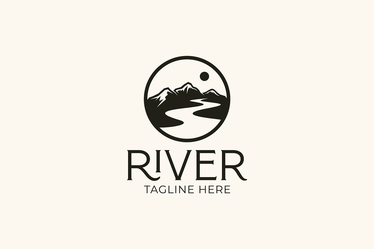 River Or Creek Mountain Logo Badge, a Branding & Logo Template by Signatoro (Photo 3 of 3)