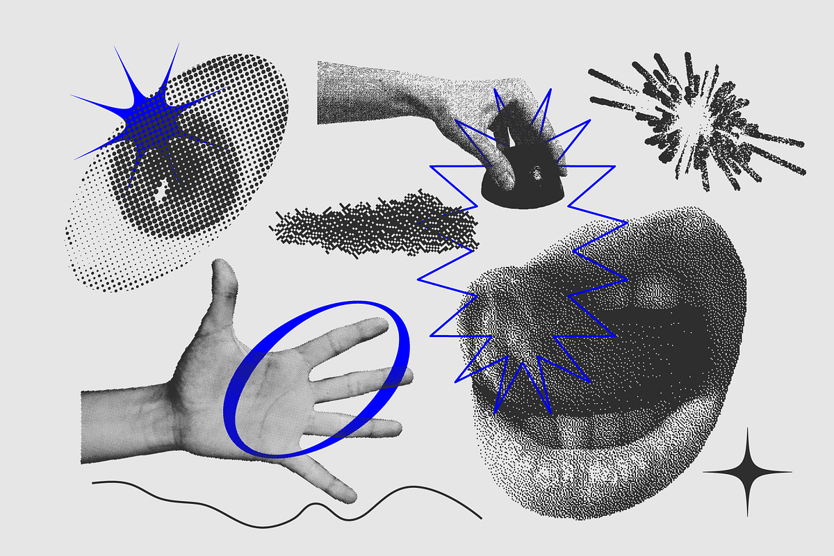129 Vector Halftone Bitmap Shapes, a Background Graphic by softulka (Photo 12 of 18)