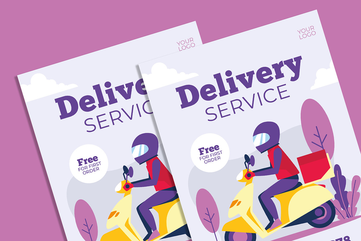 Delivery Service flyer, a Flyer Template by AdamHasan (Photo 3 of 3)