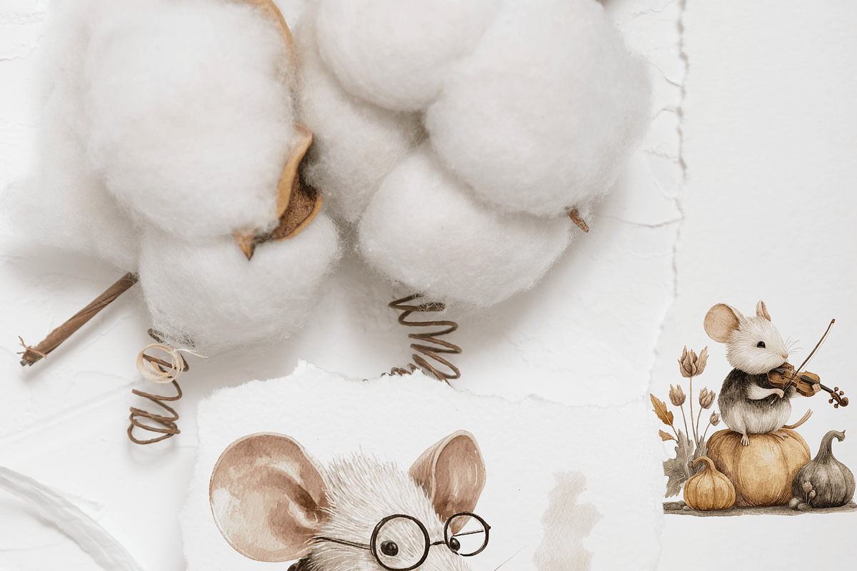 40 Autumn Mouse Clipart, an Animal Illustration by Pati Charm Studio (Photo 9 of 9)