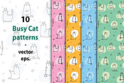 Serious Cat Collection - 40 patterns, a Pattern Graphic by Zooza Art (Thumbnail 3 of 8)