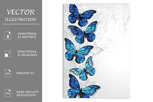 Design With Blue Butterflies Morpho