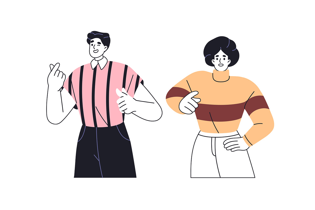 Happy people point at you set, a Person Illustration by PaperTrident (Photo 3 of 12)