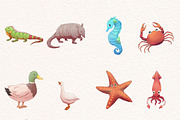 Watercolor Cute Animals Illustration, an Animal Illustration by ArtbyHien (Thumbnail 3 of 13)