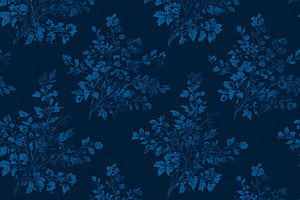 Dark blue seamless vintage botanical pattern featuring elegant f, a Pattern Graphic by Studio ANNA