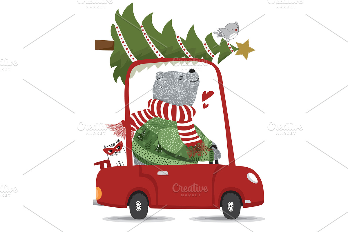 Cute bear and christmas theme, an Animal Illustration by StudioLondon (Photo 2 of 3)