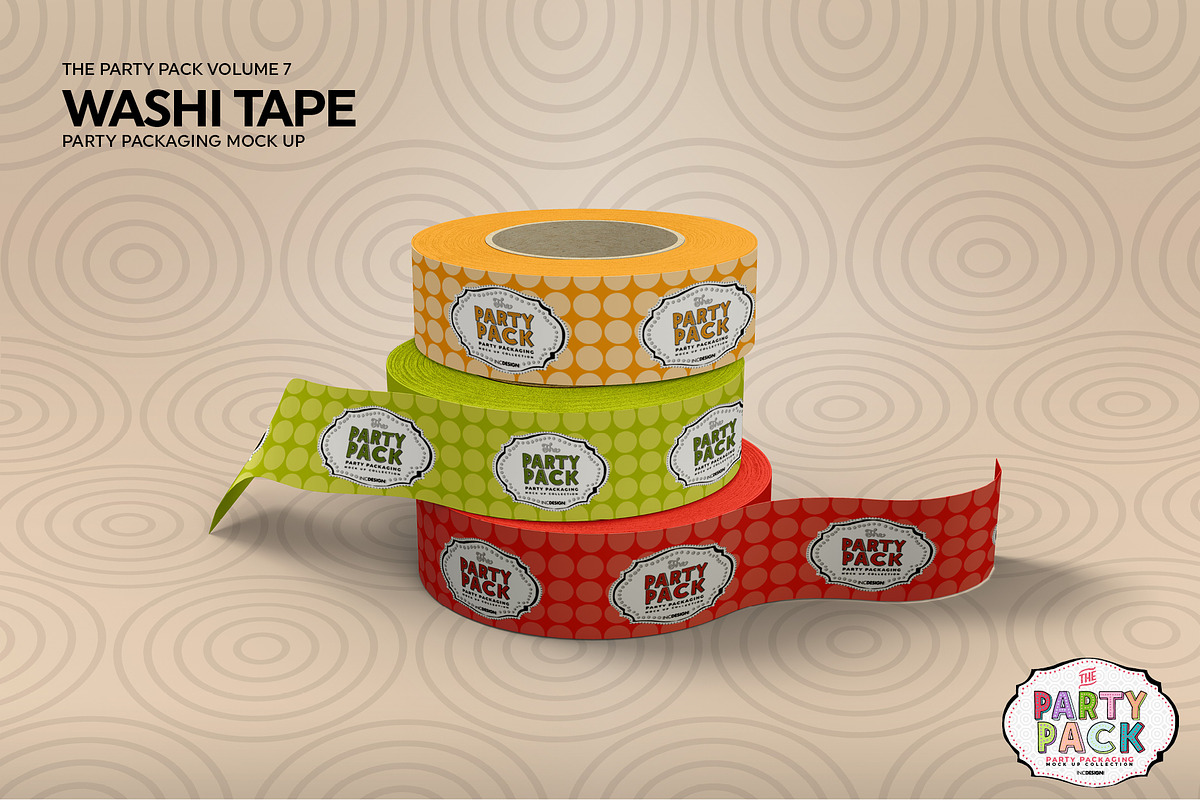 Washi Tape Party Mockup, a Packaging Mockup by INCDesign (Photo 5 of 6)