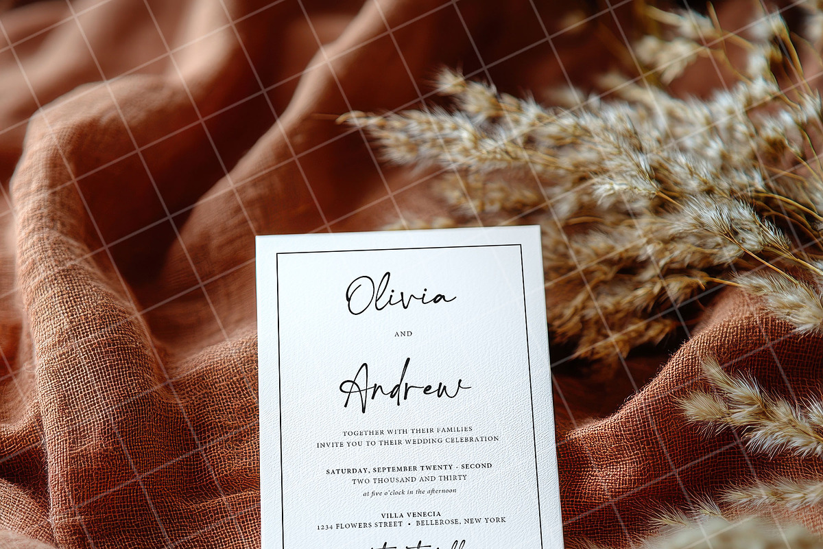 Boho 5x7 Invitation card mockup PSD, an Advertising Mockup by Blush Roses Print (Photo 6 of 8)