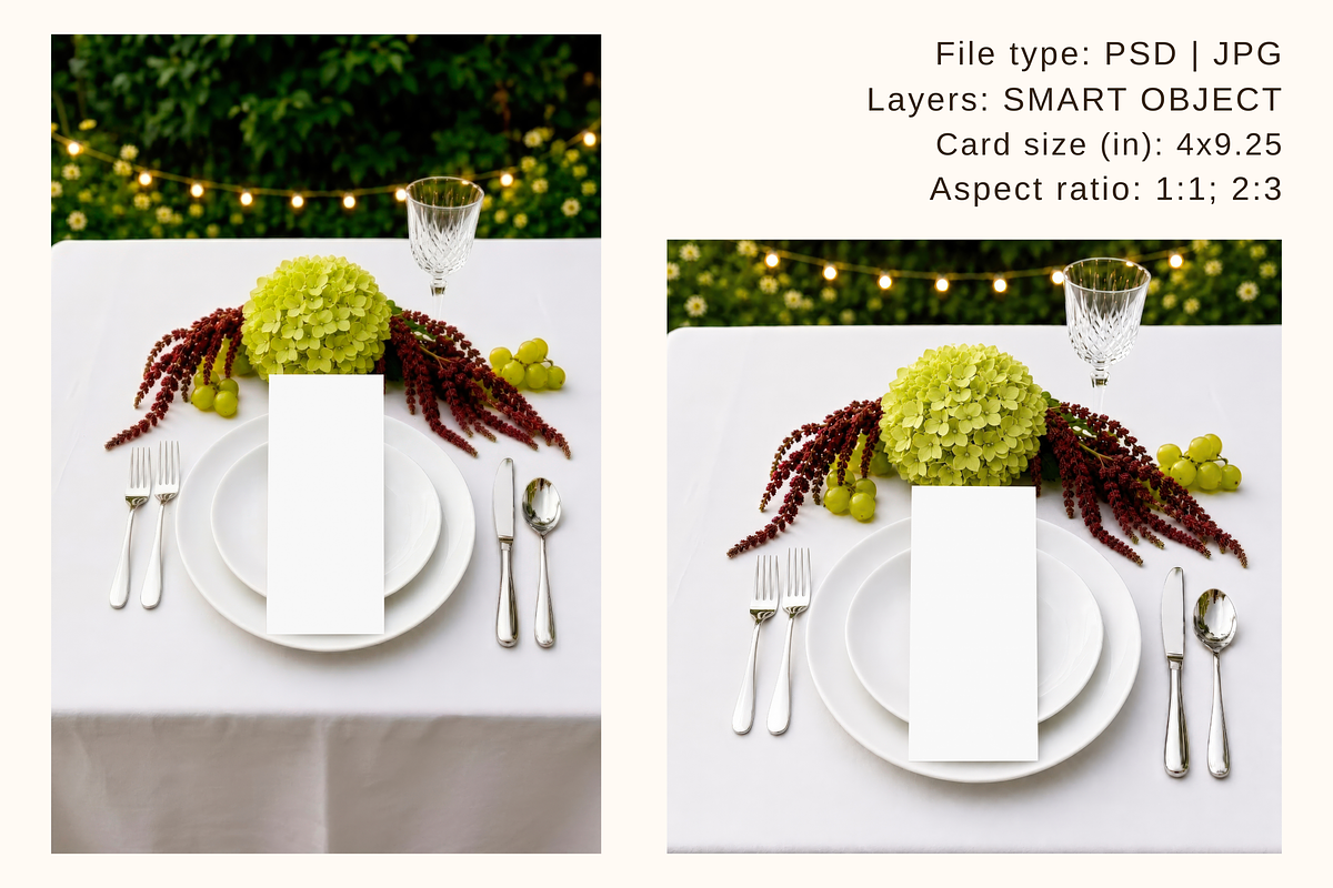 Chartreuse Wedding Menu Mockup, an Advertising Mockup by Serenefeeling (Photo 5 of 8)