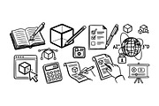 Hand Drawn Office Supplies Set, an Illustration by designvectx (Thumbnail 2 of 3)
