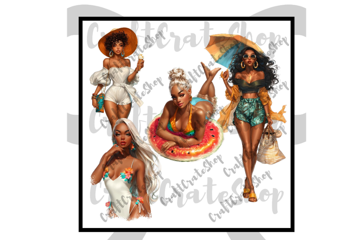 Black Woman Summer clipart, an Illustration by CraftCrateShop (Photo 6 of 7)