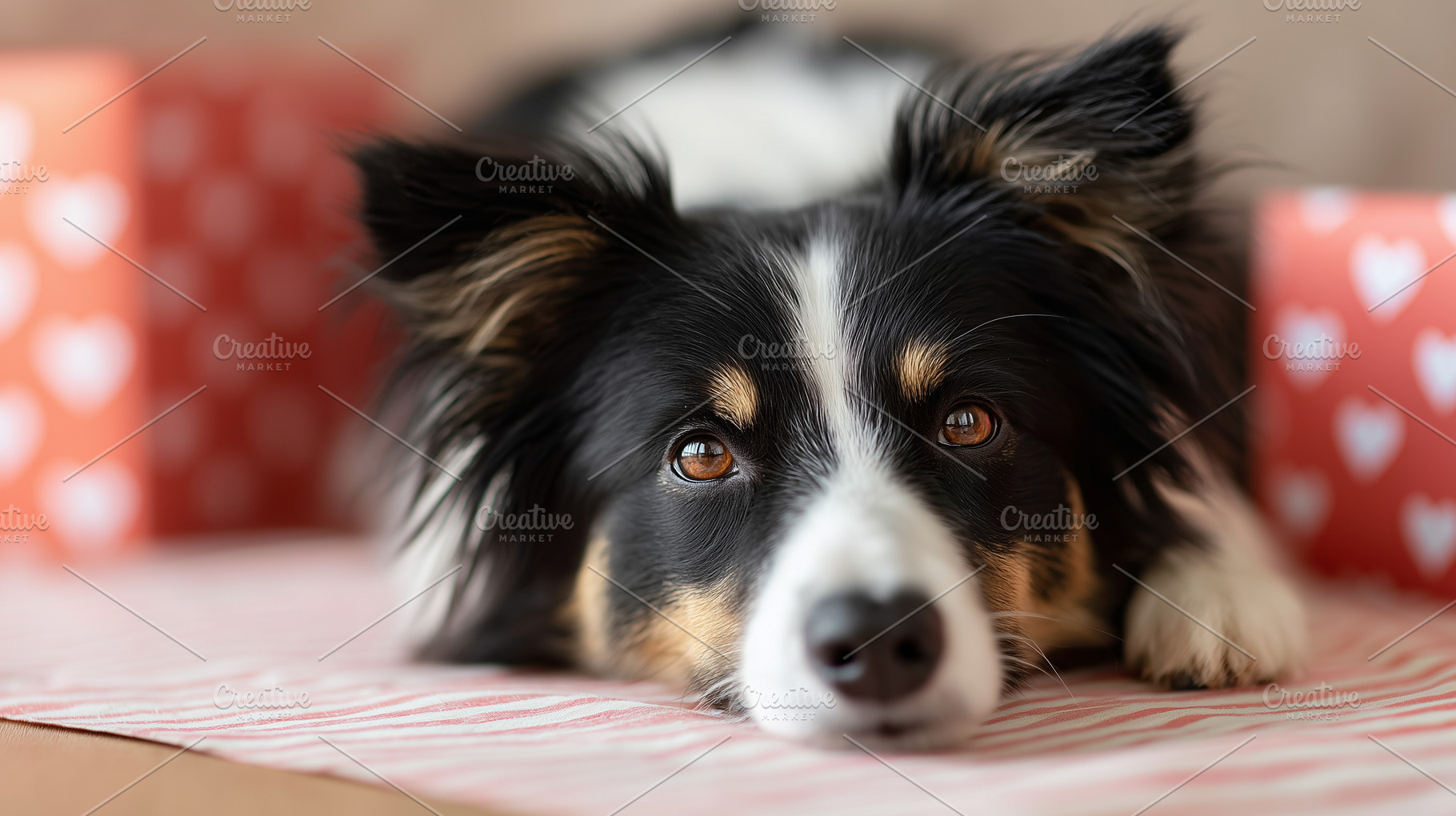 Cute Border Collie dog lying, an Animal Photo by MistyDay