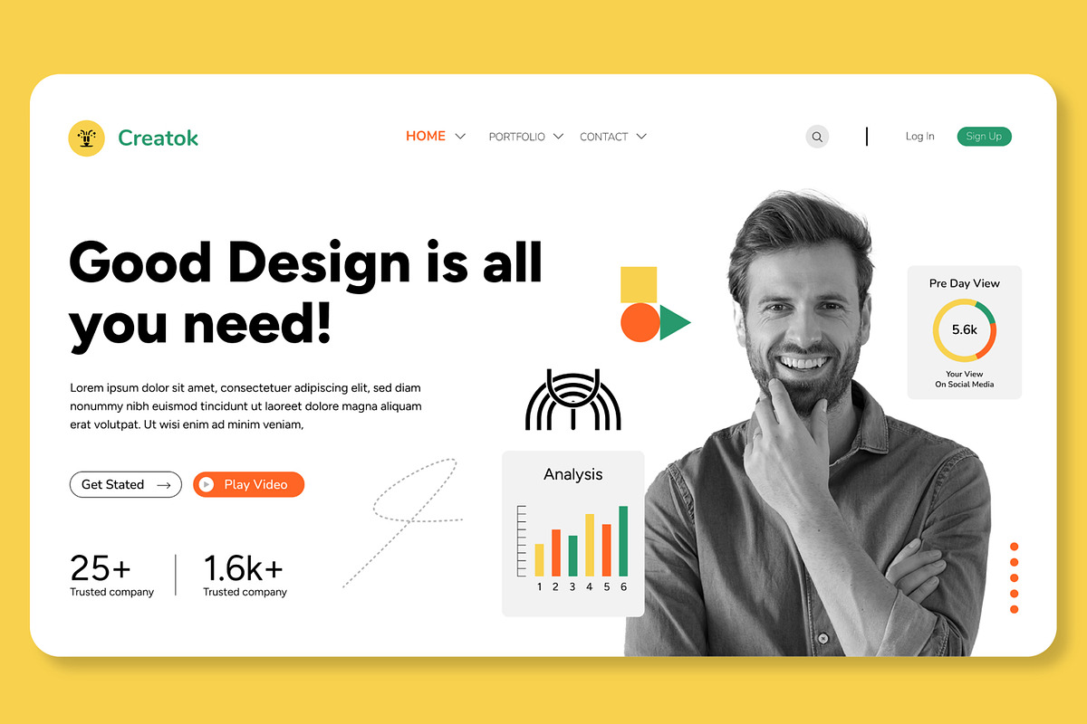 Web Landing Page Design Layout, an UI Kit Template by CreativeShaper (Photo 5 of 5)