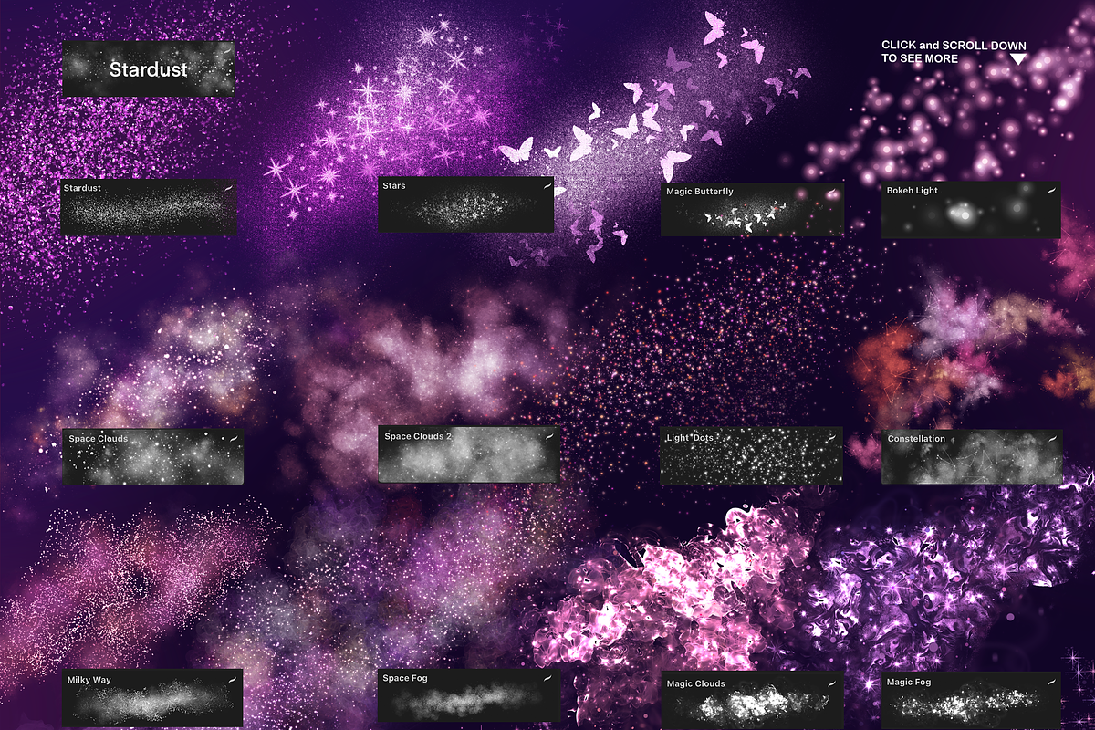 PROCREATE MAGIC SHINE & GLITTER, a Brush Add-On by AlexandraArt (Photo 4 of 14)