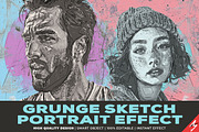 Grunge Sketch Portrait Effect, an Action Add-On by Amorjesu.com (Thumbnail 1 of 21)