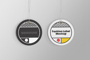 Rounded Label Tag PSD Mockup
