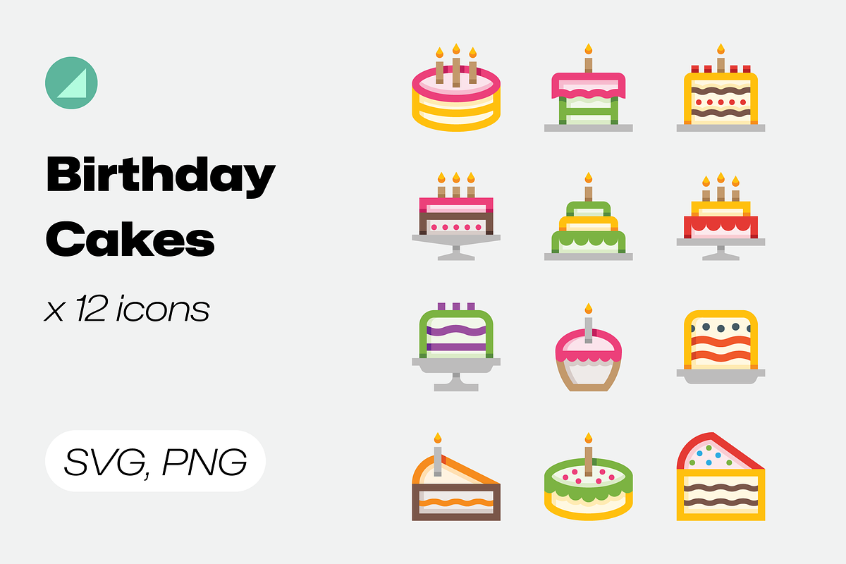 Basicons / Food / Birthday Cakes, a Duotone Icon by Danil Polshin
