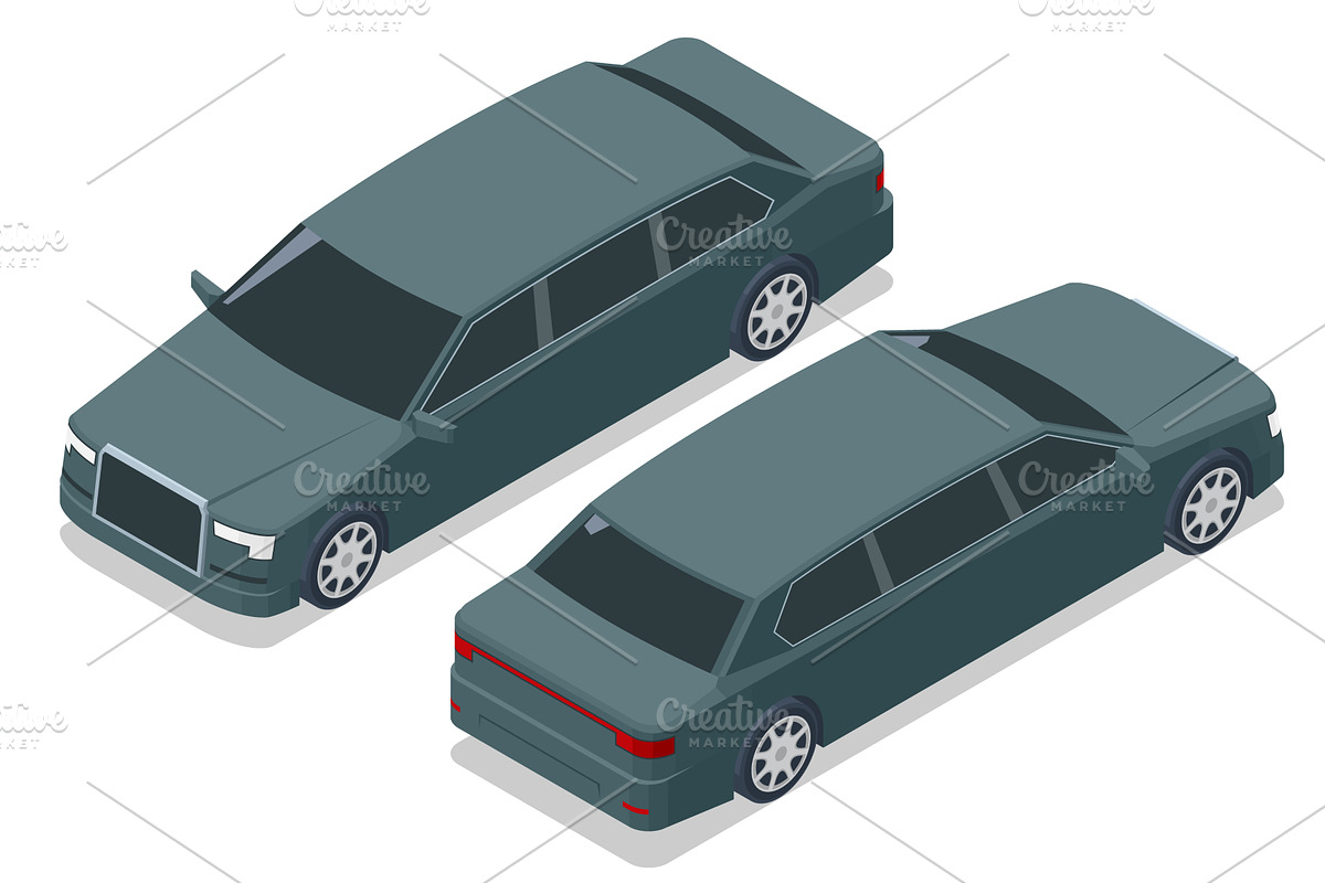 Isometric limousine car, luxury, a Transportation Illustration by Golden Sikorka
