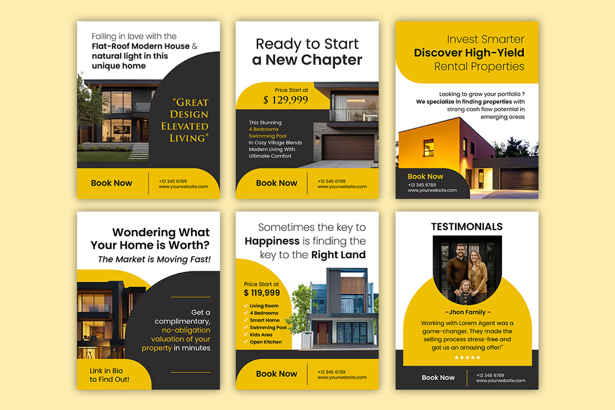 Black Gold Real Estate Social Media, a Social Media Template by Jiwstudio (Photo 3 of 4)