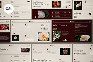 Red Flower Service Google Slide, a Presentation Template by graphicook