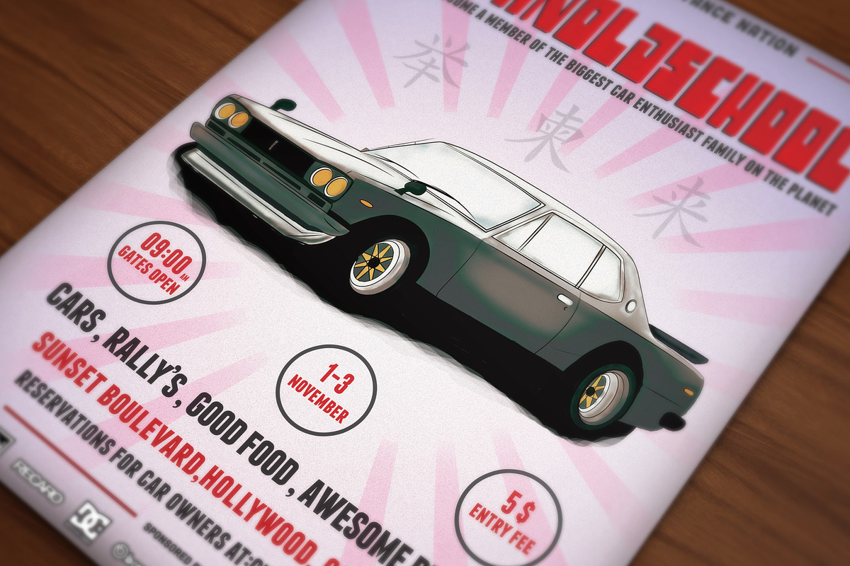 Retro Car Meeting Poster / Flyer II, a Flyer Template by Grafixity (Photo 1 of 2)