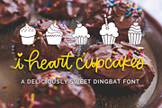 I Heart Cupcakes Dingbat Font, a Symbol Font by k.becca (Thumbnail 1 of 5)
