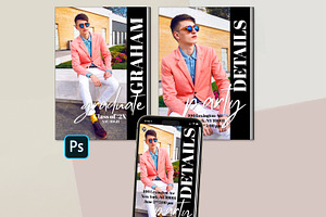 Senior Boy Graduation Party Invite, a Card Template by InstaNoirDesigns